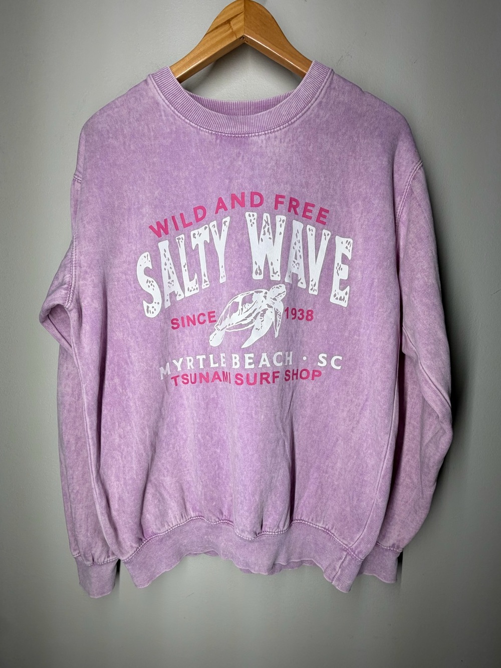 Tsunami Surf Shop Seaâ Turtle Myrtle Beach Graphic Crewneck Sweatshirt Coastal